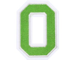 SnelShoppen - Grote Geborduurde Letter O 7 cm - IJzeren Letters voor Kleding en Hoeden - Groene Applicaties voor Eigen Creaties - Perfect voor Tassen,