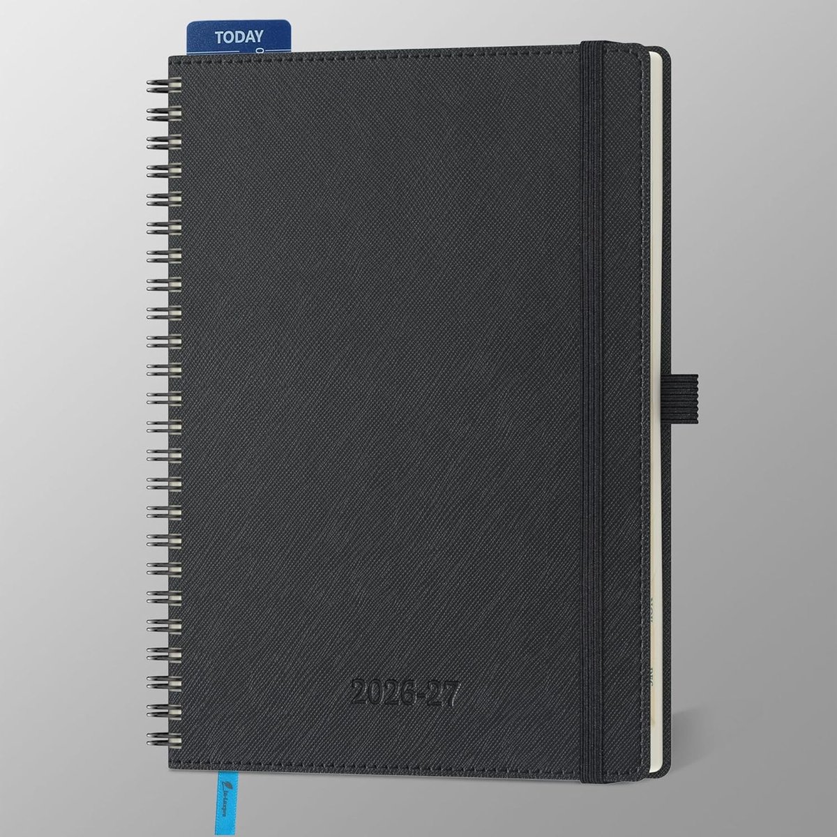 SnelShoppen - Agenda 2026 2027 - A5 Weekplanner en Notitieboek - 18 Maanden - Zachte PU Leren Spiral - 80 GSM Papier - Zwart - Perfect voor Organisati