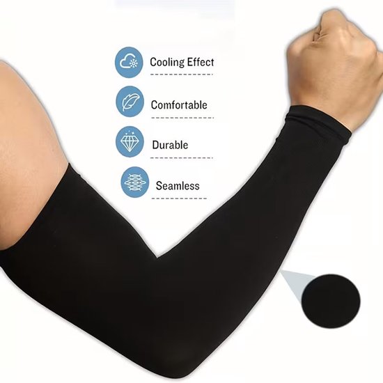 Compressie Arm Sleeves - 3 Paar (6 Mouwen) - Verkoelende Sportmouwen - UV Bescherming - Ademend & Sneldrogend - Hardlopen, Fietsen, Motorrijden, Fitness - One Size (M–XL) - Zwart, Wit & Grijs — afbeelding 5