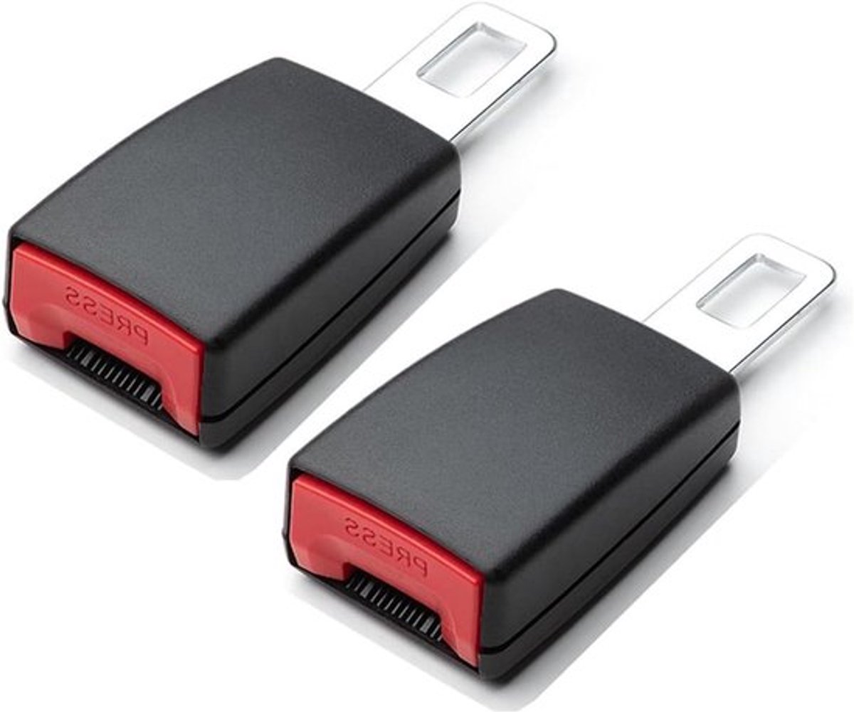 Gordelverlenger - 2 Stuks - 12 cm - Verlengstuk Gordel – Gordel Clip Autostoel - Autogordel Verlenger - Zwart