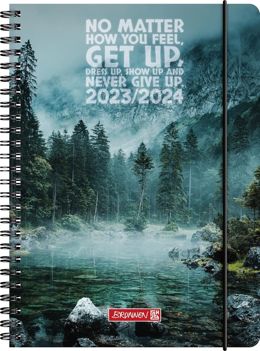 Thijox - BRUNNEN Schoolagenda Get Up 2023/2024, 2 pagina's per week, A5 formaat, meerkleurig, perfecte organisatie voor school, studeren en huiswerk