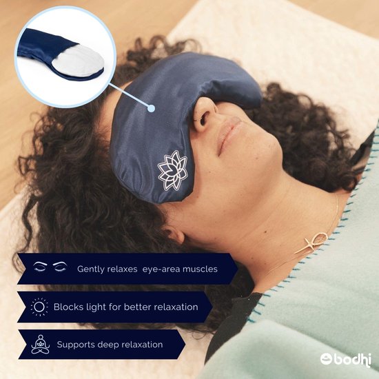 Thijox - Zijde Kussen voor de Ogen met Biologische Lavendel en Lijnzaad, Donkerblauw voor Yoga, Meditatie en Ontspanning, Helpt bij Regenererende Onts van Thijox — afbeelding 3
