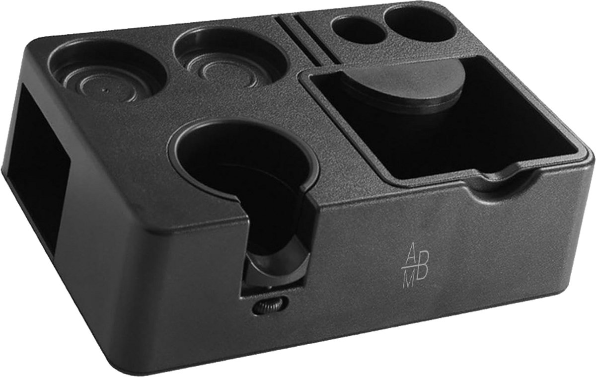 Adore Maison Barista - Tamping Station & Organizer - Geschikt voor 51mm, 54mm en 58mm Portafilters - Inclusief Uitneembare Uitklopbak - Zwart