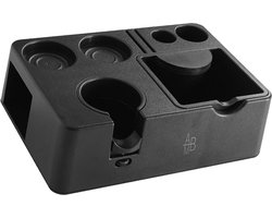 Adore Maison Barista - Tamping Station & Organizer - Geschikt voor 51mm, 54mm en 58mm Portafilters - Inclusief Uitneembare Uitklopbak - Zwart