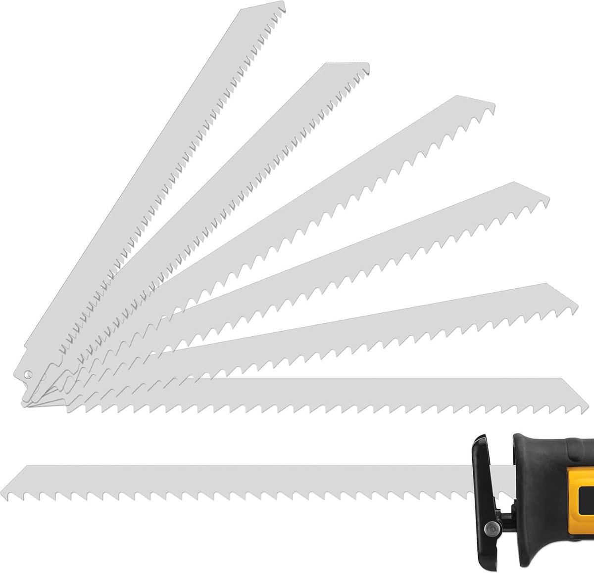 SnelShoppen - 6-pack Bottensaagbladen 305/228mm Roestvrij Staal voor Botten en Vlees - Vervangingszaagbladen voor Snijden van Rundvlees, Bevroren Vlee