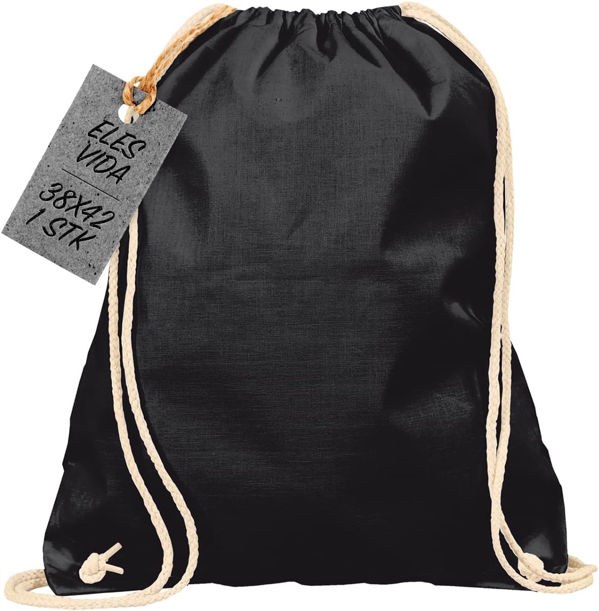 SnelShoppen - ELES VIDA Sports Bag, Gym Bag, Backpack, Jute Bag, Oeko-Tex Cotton Bag, Sterk en Duurzaam, Ideaal voor Sport, Winkelen, Schilderen, 140
