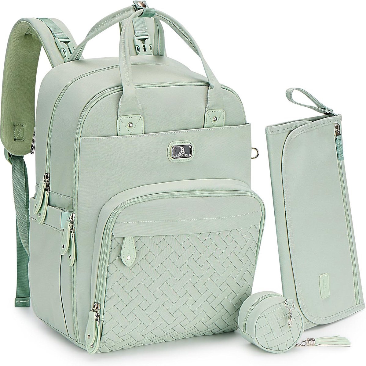 SnelShoppen - Grote Baby Diaper Bag voor Ouders met 19 Pockets, Ruimte voor Verzorging, Inclusief Verschoonmat, Fopspeenhouder, Duurzaam Polyester (Li