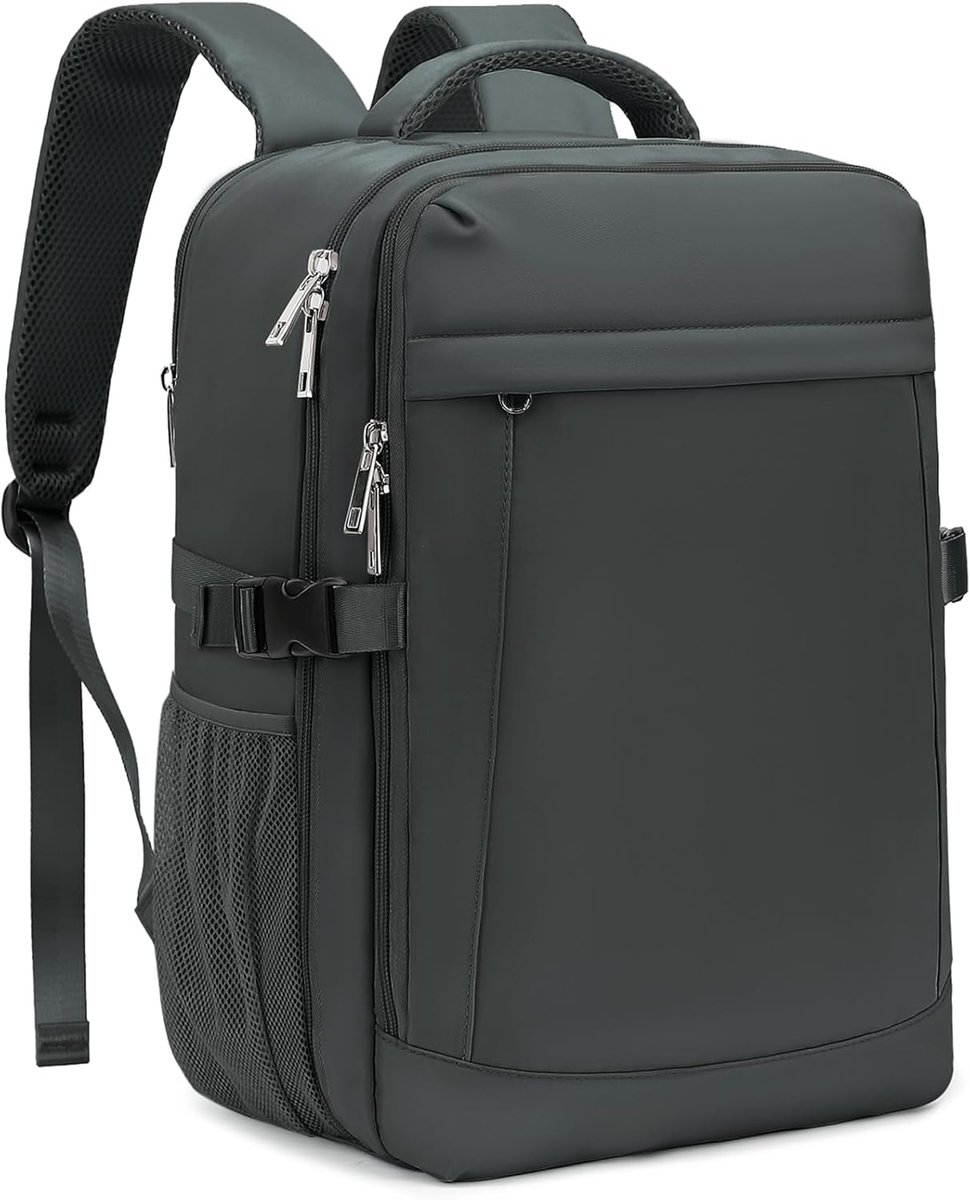 SnelShoppen - Handbagage Rugzak voor Ryanair, Casual Reistas voor Vrouwen en Mannen, 40x30x20 cm, Grijs, Ideaal voor Weekendtrips en Vliegreizen