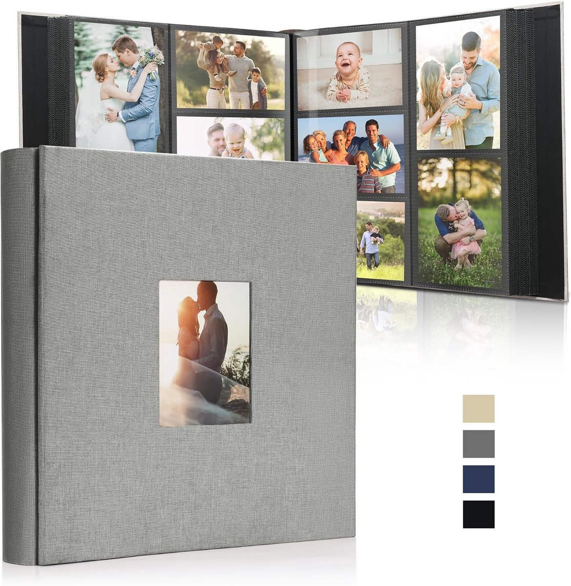 SnelShoppen - Groot Fotoalbum voor 1000 Foto's, 10x15 cm, Linnen Binding, Personaliseerbaar, Perfect voor Familie, Trouwen, Reizen en Babyherinneringe