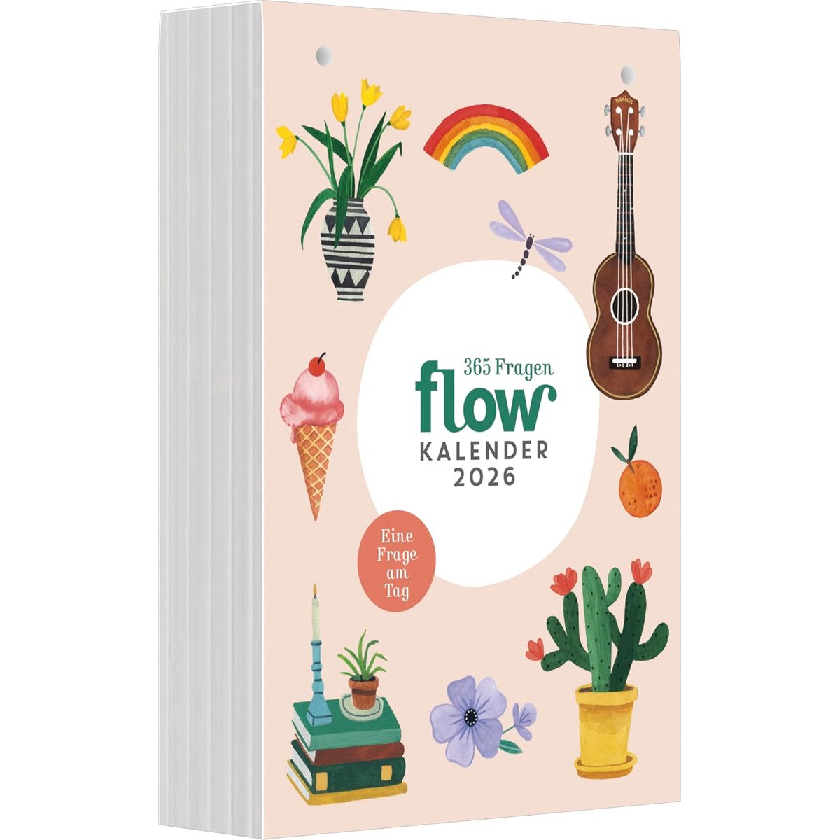 SnelShoppen - Flow Kalender 2026 - Abreißkalender 13x19 cm met 365 Inspirerende Denkanstößen voor Thuis & Op Kantoor, Makkelijk Opstellen of Ophangen