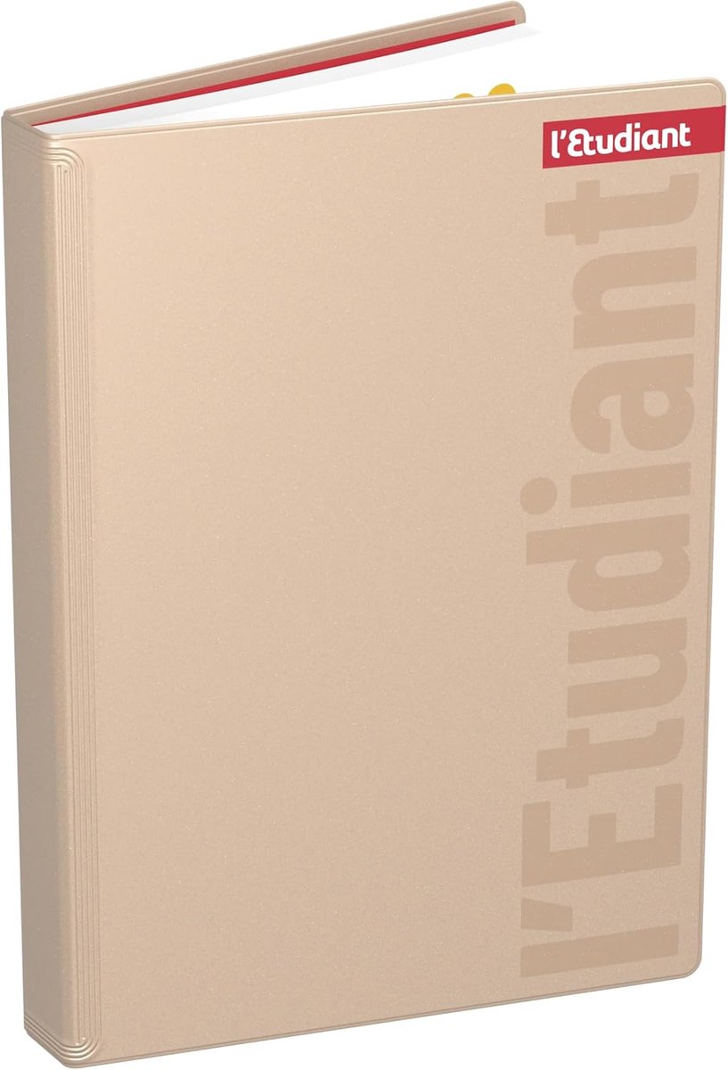 Thijox - L'ETUDIANT Schoolagenda 2025 2026, Gewatteerde Deken, Metallic Effect, 15 x 21 cm, Dagelijks Gebruik, Goud, Perfect voor School en Studie