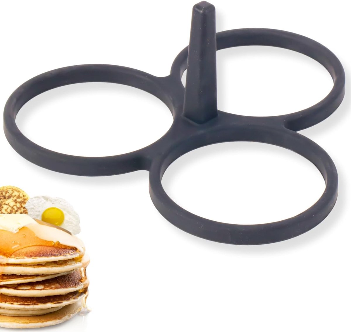 SnelShoppen - Silicone Bakvorm voor 3 Pancakes, Blinis, Mini Pancakes of Eieren - Platinium Silicone Mould voor Snel en Perfect Bakken - Geschikt voor