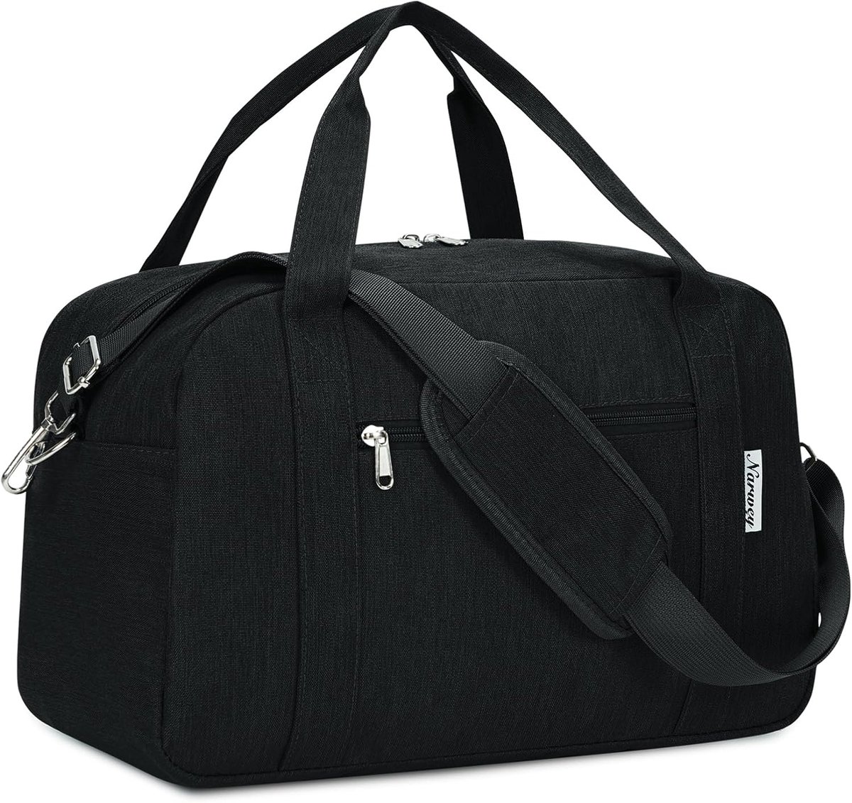 SnelShoppen - Reis Duffel Bag 40x20x25 cm, Onderstoel Bagage voor Ryanair, Perfect voor Weekend en Nachtje Weg, 20L, Zwart, Duurzaam en Ruim