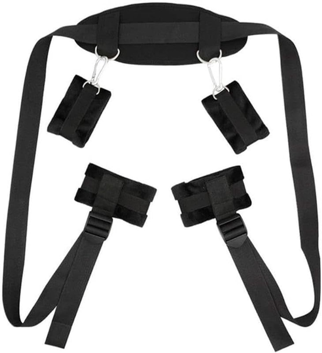 SnelShoppen - BDSM Zwart Nylon Multifunctionele Verstelbare Fitnessriem voor Binnen, Hand, Been en Nek Ondersteuning, Koppels Cadeau D28