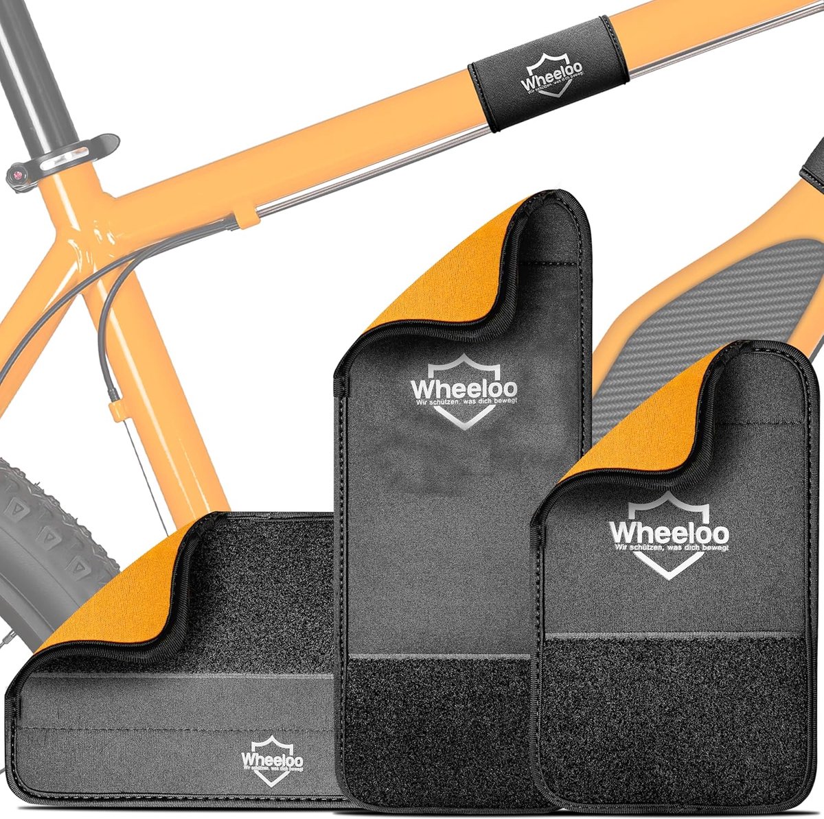 SnelShoppen - Wheeloo Framebescherming Fiets en E-bike 3-delige Set, Universele Transportbescherming voor Fietsendrager, E-bike Accessoires, Slijtageb