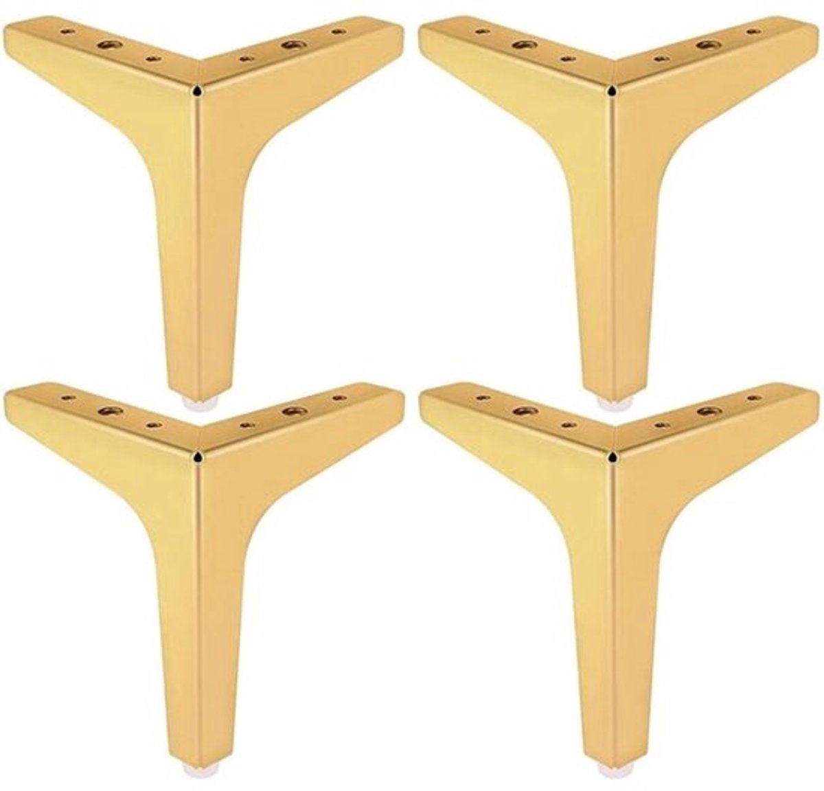 Meubelpoten 4-Pack - Goud Kleur - IJzeren DIY Meubelpoot - 13 cm Hoog - Universeel voor Bank en Kast - Met Montagemateriaal