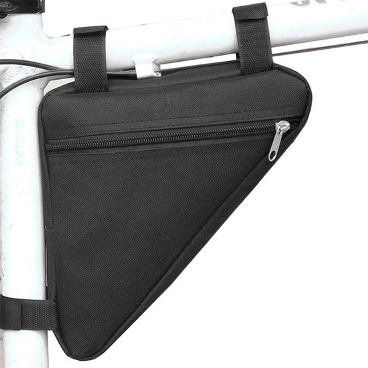 Fietsframetas, driehoekige fietstas, fietsslot, gereedschap, regenjas, fietsaccessoires