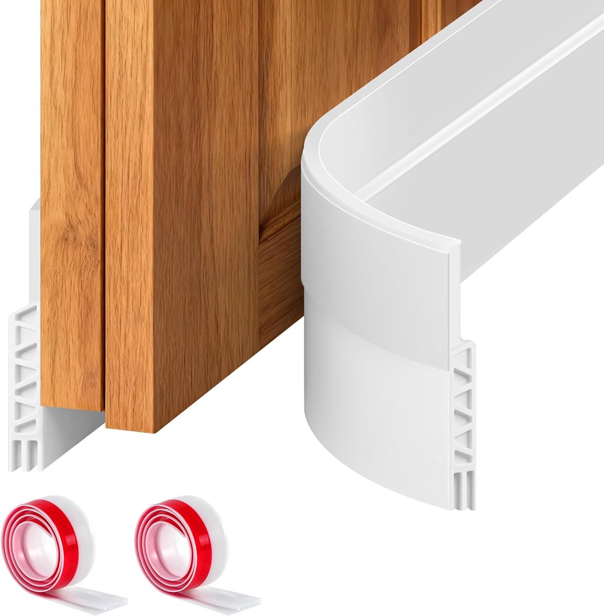 Thijox - 2 Stuks Tochtstoppers voor Onder Deur, Zelfklevende Weerstripafdichting voor Deuren, Geluidsisolatie en Energiebesparende Tochtstopper, 5 cm
