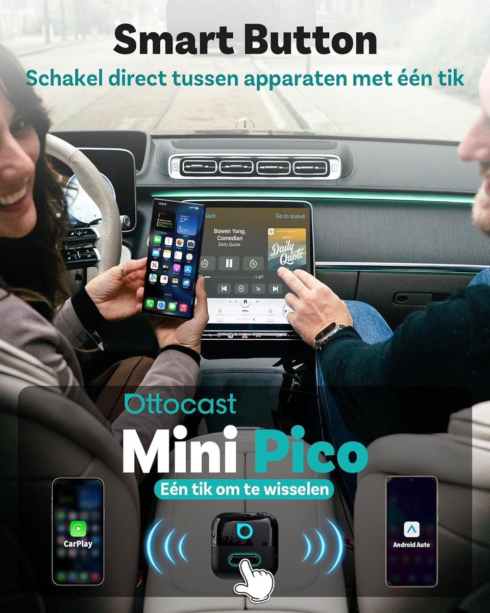 Ottocast Mini Pico – Premium Series CarPlay Android Auto-adapter Plug & Play — cadeau in Gadgets - foto 8