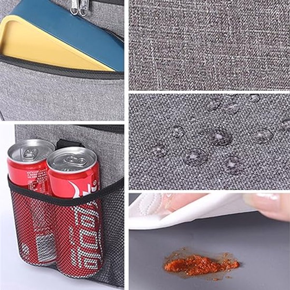 1 Stuk Aluminium Folie Geïsoleerde Tas, Lekvrije Lunchbox Tas, Grote Capaciteit Picknicktas, Draagbare Lunchtas, Herbruikbaar, Geschikt voor Kamperen, Reizen, Werk (Grijs)