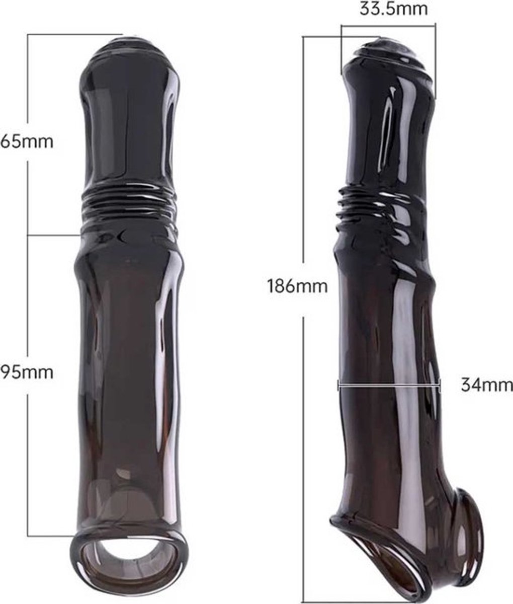 Vibrerende penissleeve - Verdikkend en verlengend - Vibrator Penismouw - Grotere penis - Langere seks - Meer genot - Ejaculatie uitstellen - Één maat