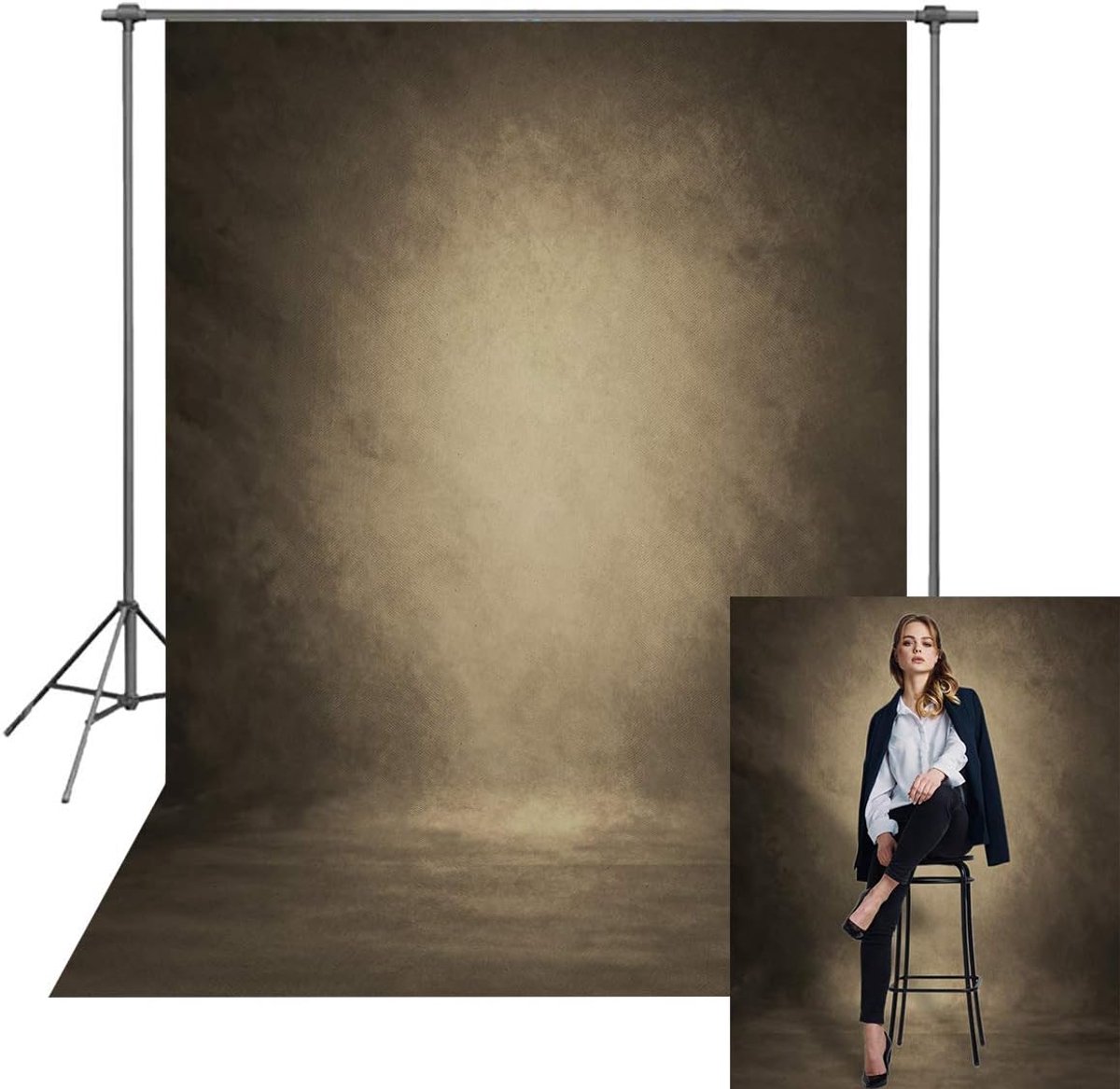 SnelShoppen - Retro Abstract Bruine Textuur Achtergrond Fotografie 5x7FT - Professionele Fotostudio Props - Vinyl - Geschikt voor Bruiloften, Verjaard