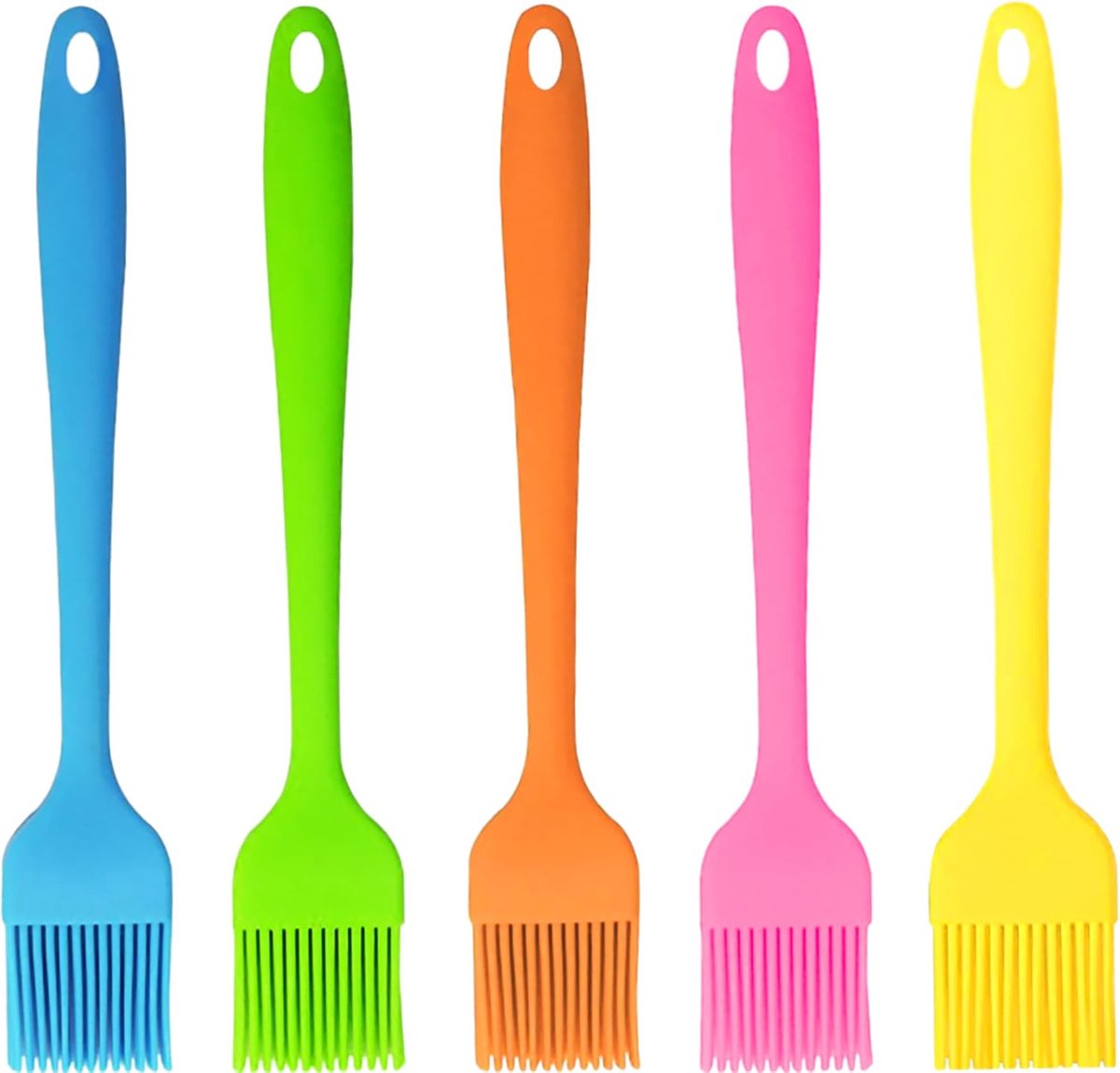 SnelShoppen - 5pcs Silicone Bakborstels - Keukenborstels voor Koken, Bakken en Grillen - Hittebestendige Silicone Bakborstels - Veilig en Gezond - 20