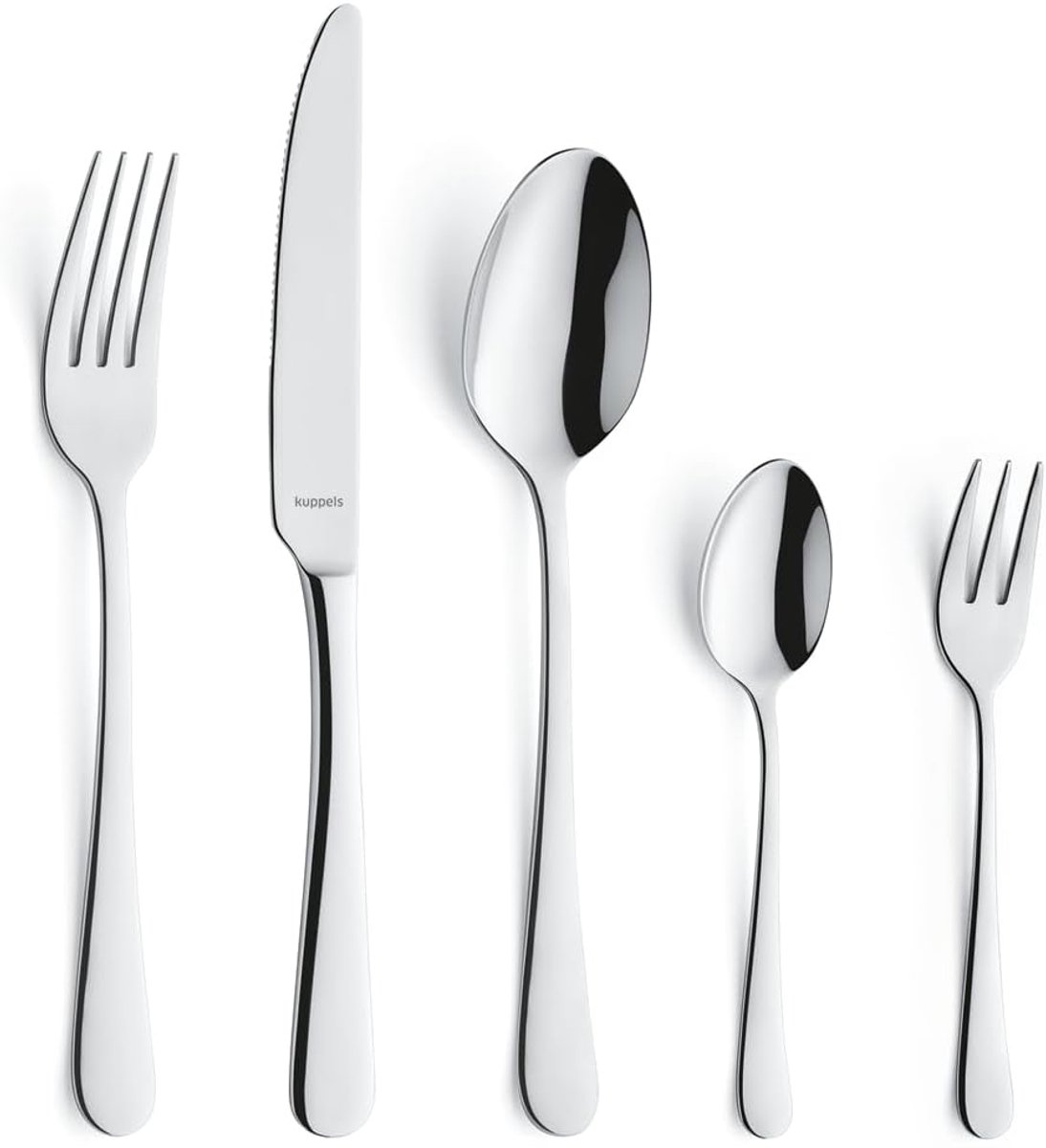 SnelShoppen - Modern 30-delig Bestekset voor 6 Personen | Hoogglans RVS 18/0 | Trendy en Stijlvol voor Feesten en Diner | Vaatwasserbestendig