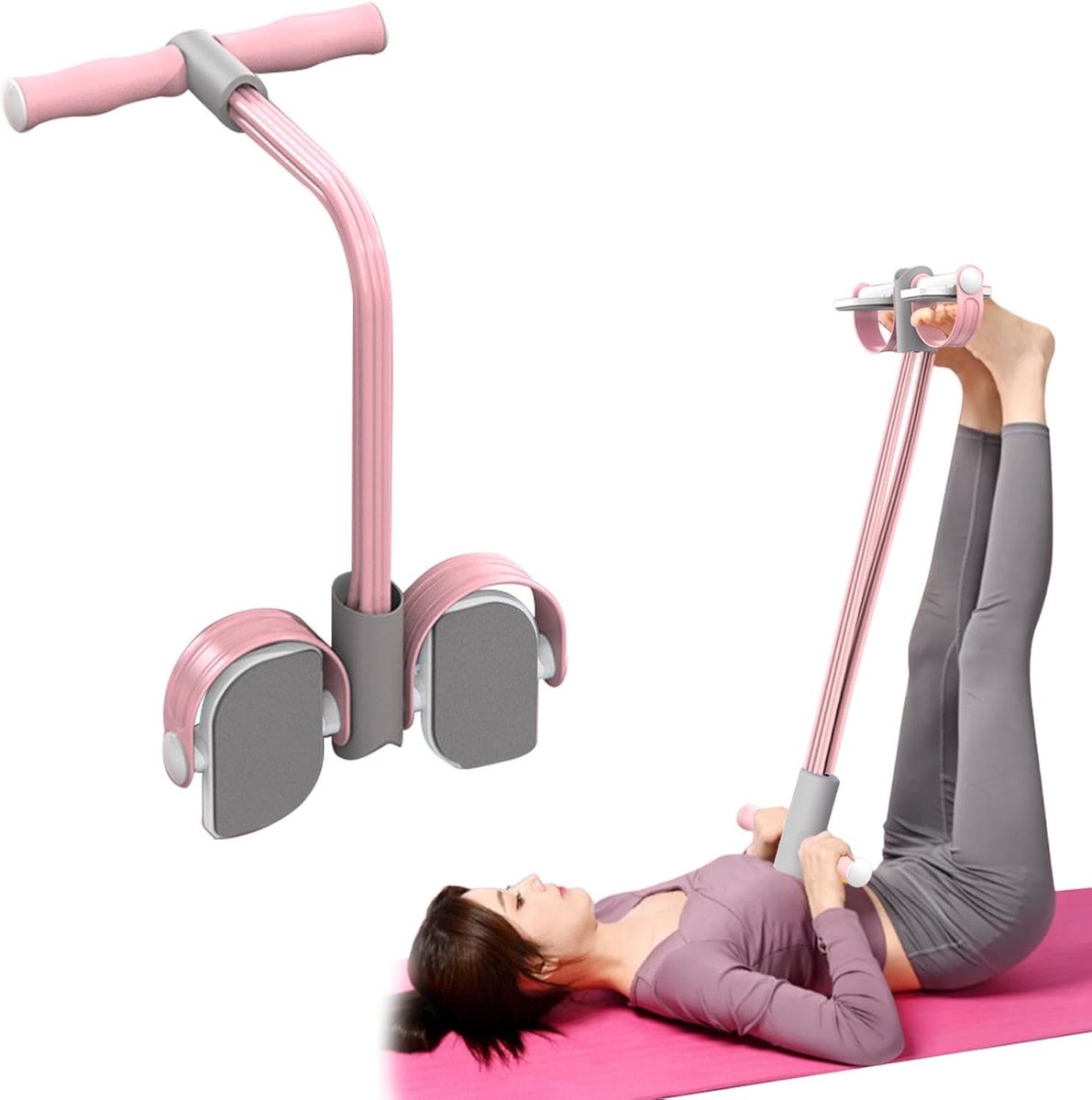 SnelShoppen - Abdominal Trainer Sit-up Apparatuur, Multifunctioneel Fitnessapparaat met 6 Riemen, Volledig Lichaam Trainer voor Thuis, Handzaam en Erg