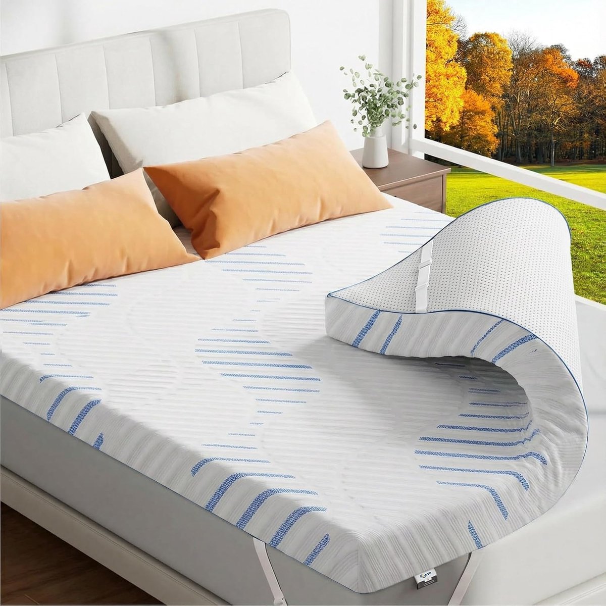 SnelShoppen - Gel Memory Support Combo Layer Matras Topper 90x200cm - 7.5cm Hoogte - 7-Zone Ondersteuning H3&H4 - Wasbare Matrassenbeschermer voor Box