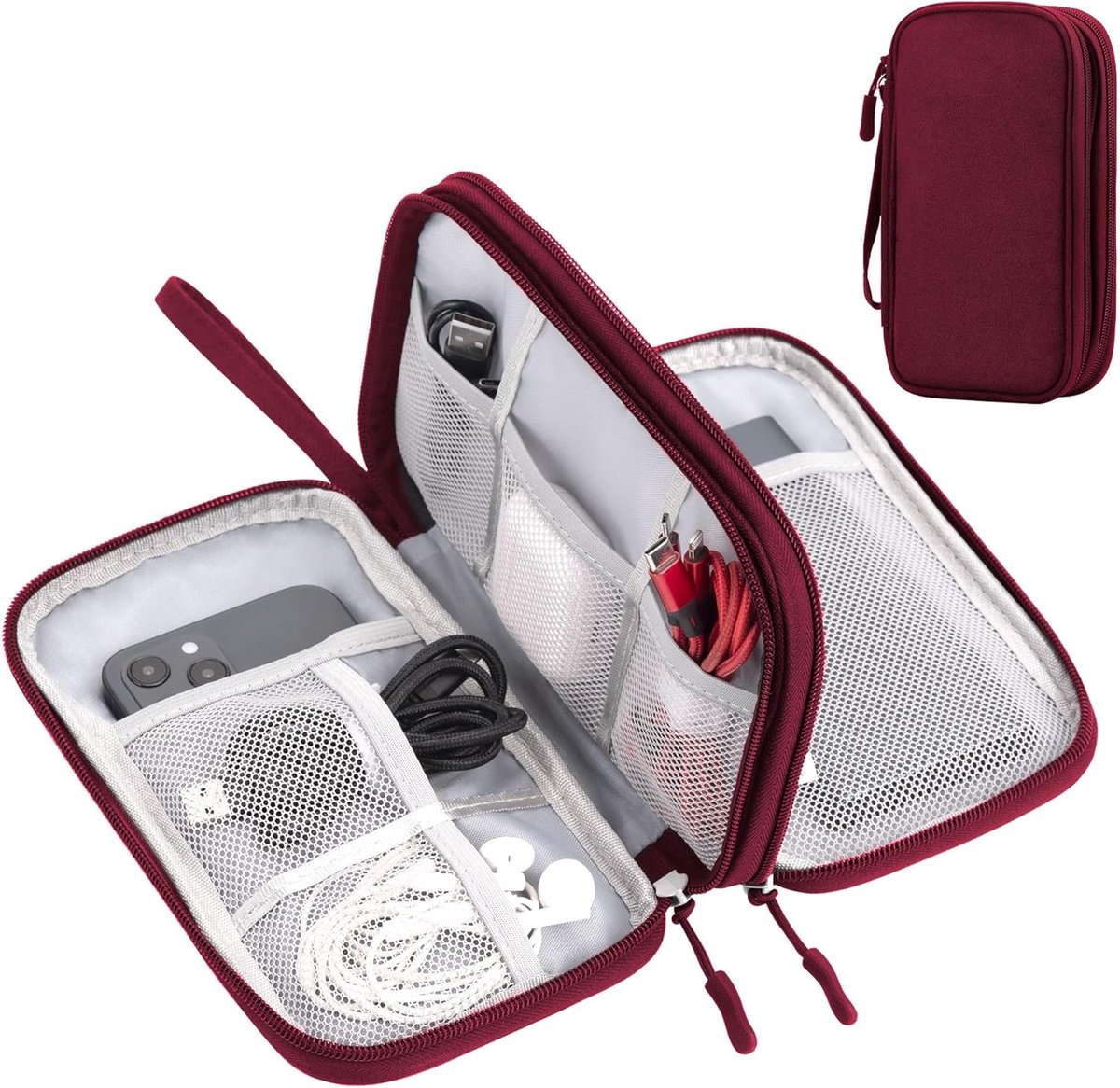 SnelShoppen - Arae Electronics Organizer - Travel Kabel Organizer - Dubbele Laag Waterdichte Opbergcase - Elektronische Accessoires Opslag - Voor Kabe