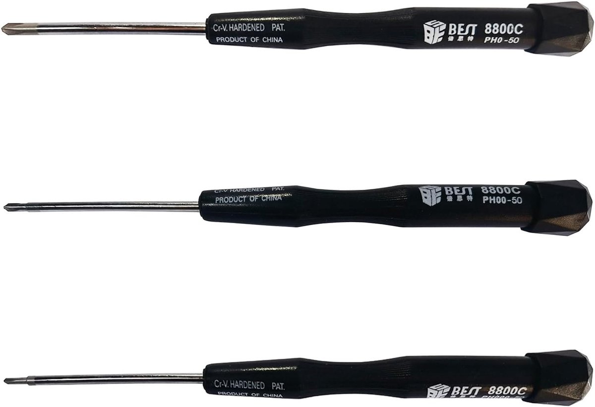 SnelShoppen - Set van 3 Precisie Schroevendraaiers PH0 PH00 PH000 - Voor Modelbouw, Precisie Mechanica en Elektronica - Professionele Gereedschapset m
