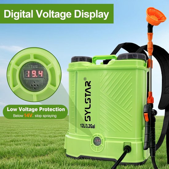 Rugspuit 12L - Drukspuit Batterij - Tuinonderhoud - Compatibel met Makita Accu - 5.5 Bar 12 Liter - Groen van Merkloos	 — afbeelding 2