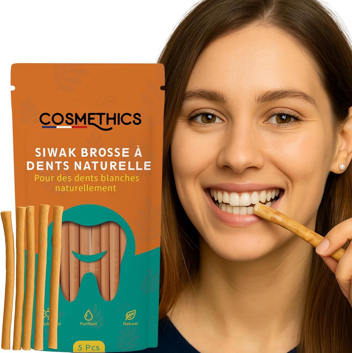 SnelShoppen - Siwak Baton X5 | Natuurlijke Tandverzorging | 100% Biologisch Afbreekbaar | Antibacterieel en Tanden Witmakend | Ideaal voor Thuis en Re