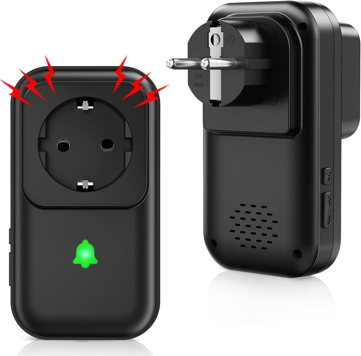 SnelShoppen - Power Failure Detector Alarm voor Vrijzer met LED, 0-110 dB Geluidsniveau, 5 Instelbare Niveaus, 7 Melodieën voor Thuisgebruik