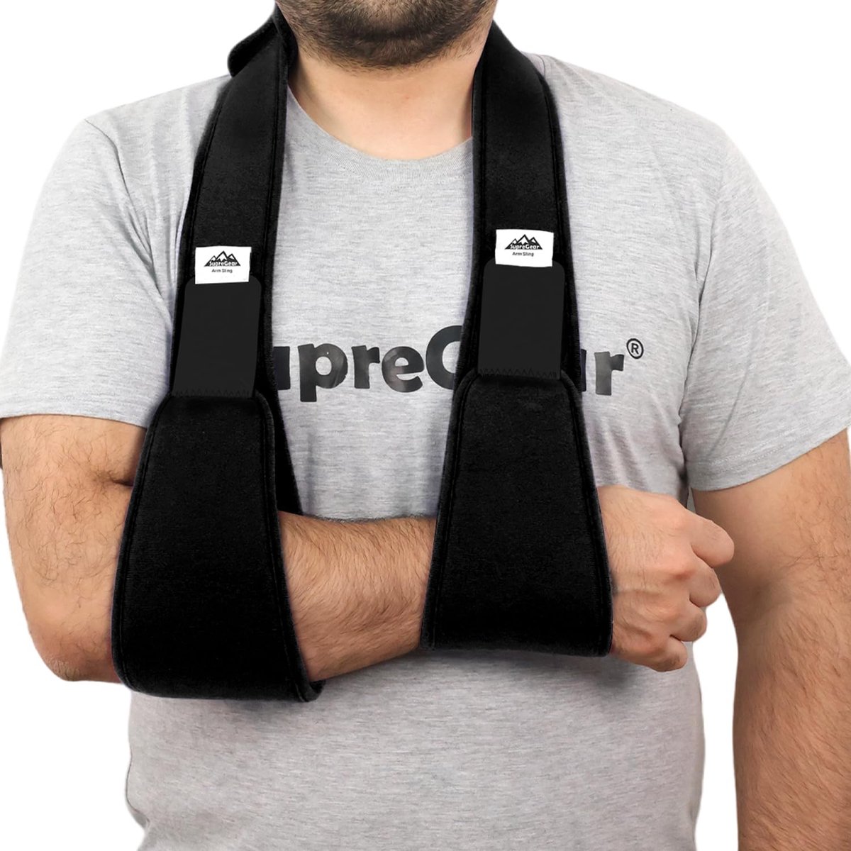 SnelShoppen - Armsling Schouder Immobilisator Lichtgewicht Draagband voor Schouderblessures Breuken Ontwrichtingen Links Rechts Zwart voor Mannen en V