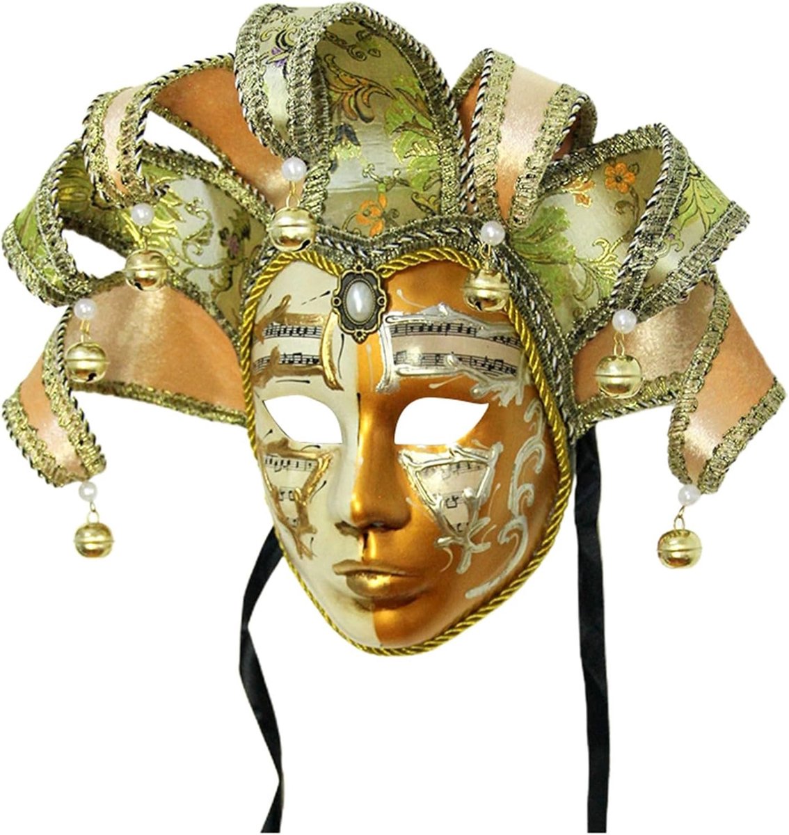 SnelShoppen - Venetiaans masker voor mannen en vrouwen - Volledig gezicht met 7 punten Yin gezicht - Kunststof - Perfect voor carnaval en feesten - Di
