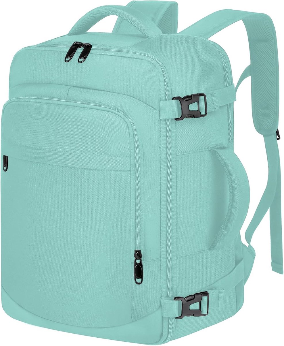SnelShoppen - Handbagage Rugzak 40x20x25 Onder de Stoel, Reisrugzak voor Vliegtuighandbagage, Geschikt voor 14 Inch Laptop, Groen, Multifunctionele Ko