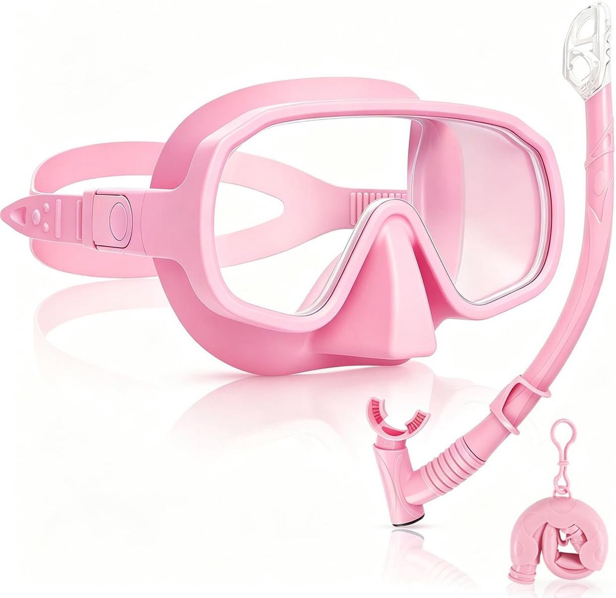 SnelShoppen - Snorkelset voor Volwassenen - Duikmasker met 180° Panoramisch HD-Glas, Droge Snorkel en Duikbril voor Snorkelen, Zwemmen en Duiken - Wat