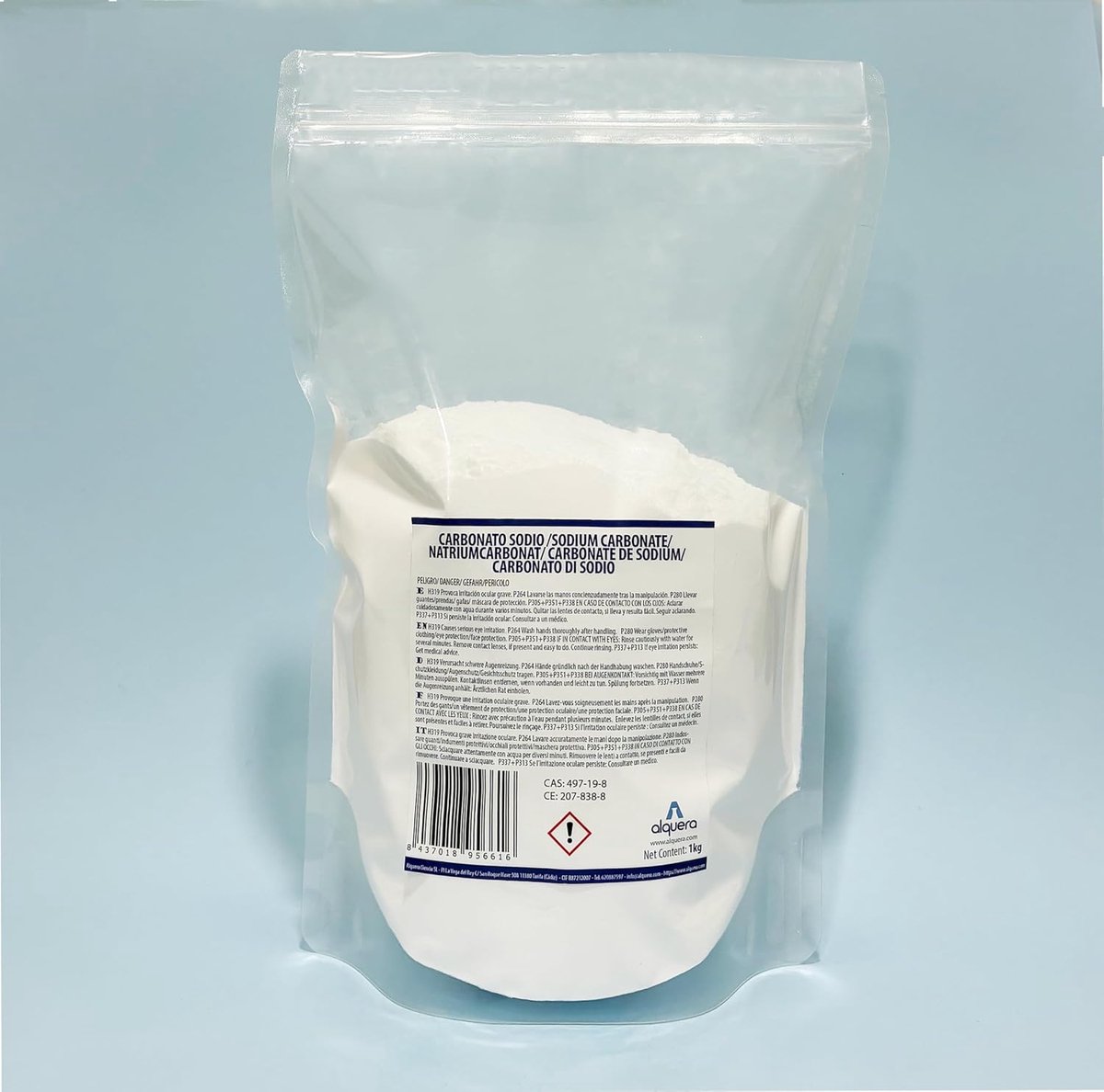SnelShoppen - Sodium Carbaat 1 kg - Universeel Schoonmaakmiddel, Ontvetter, Vervangende Wasmiddel, Ideaal voor Keuken, Badkamer en Tuin