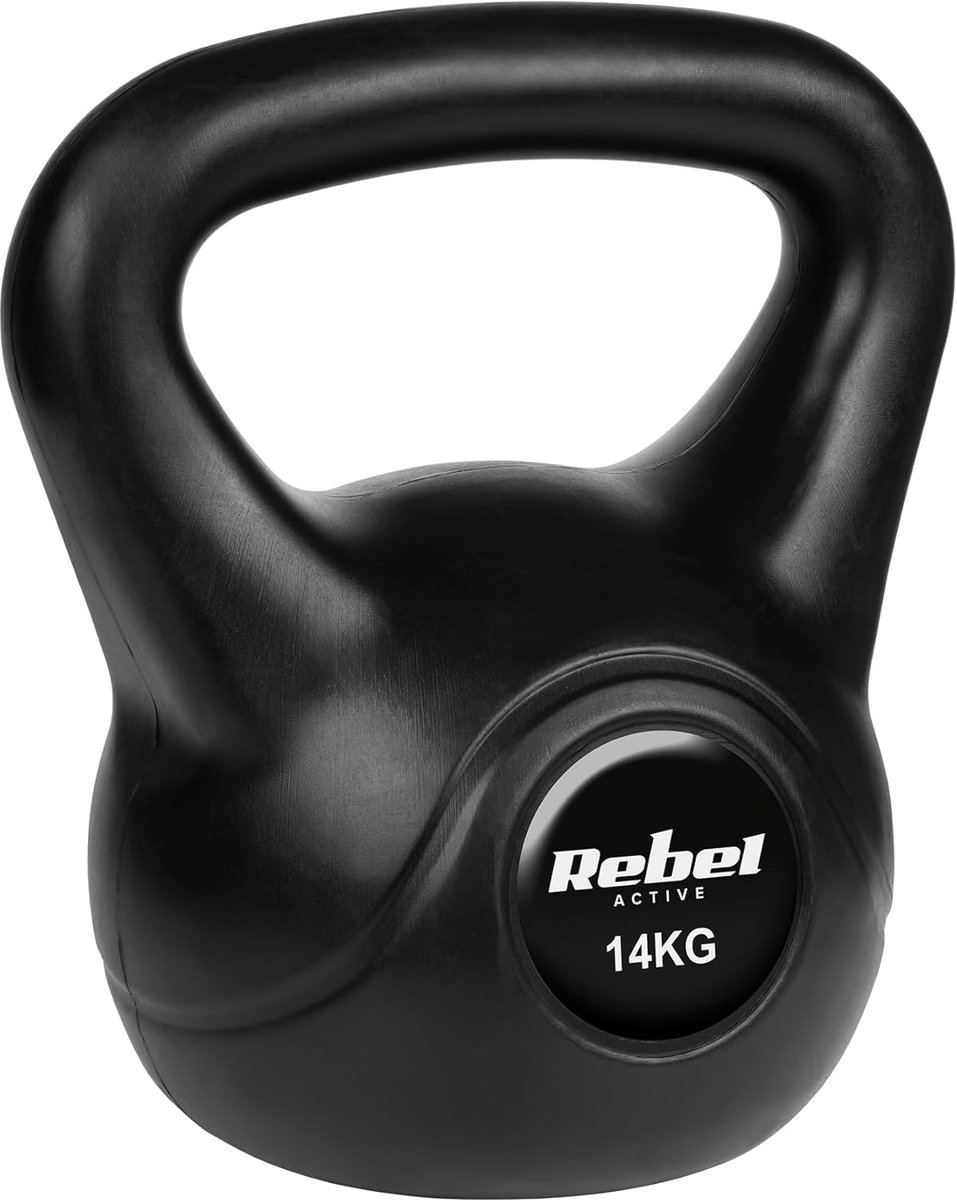 SnelShoppen - Kettlebell 14 kg PVC Bitumen voor Thuis Fitness, Sport en Krachttraining, Ideaal voor Gewichtheffen en Functionele Training