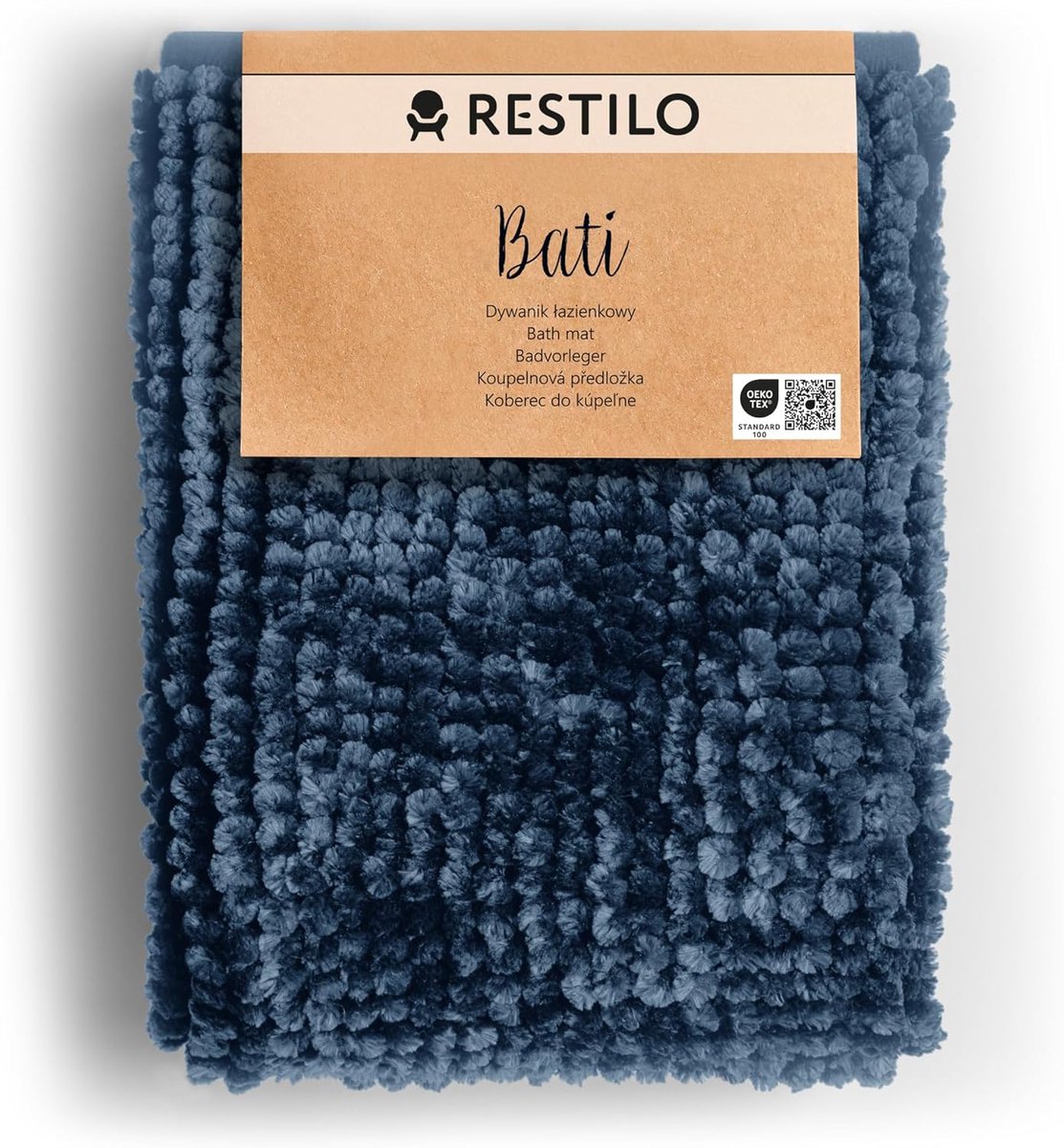 SnelShoppen - Badmat 70 x 120 cm Extra Zacht en Waterabsorberend Antislip Badkamer Tapijt Donkerblauw - Perfect voor Douche en Bad