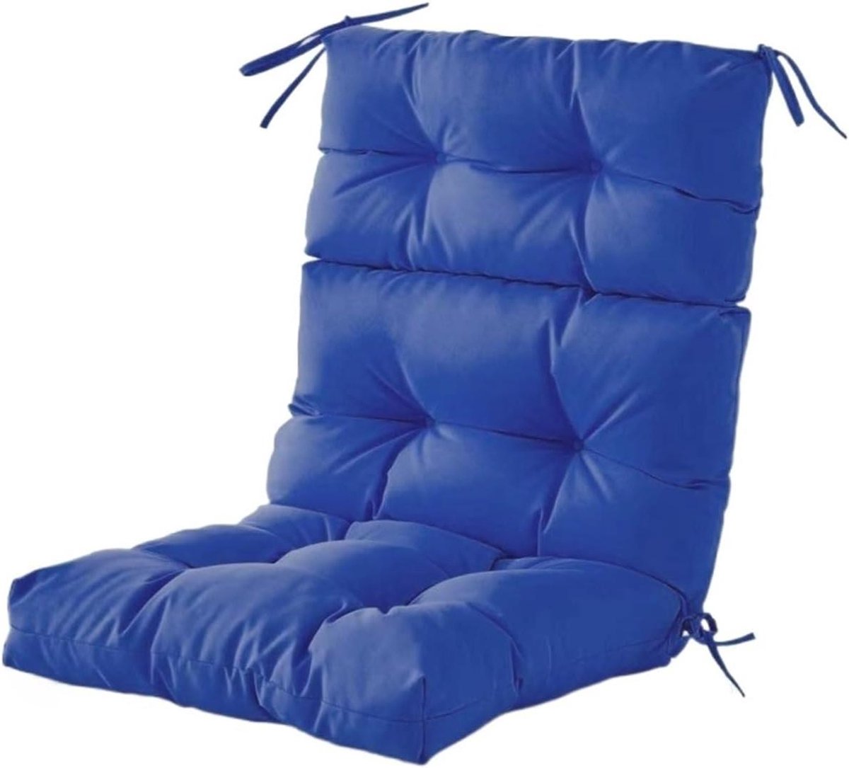 Zitkussen Tuinstoel - Loungekussen Buiten - Comfortabel Zitten - Waterdichte Vervanging - 53 x 104 cm - Koningsblauw