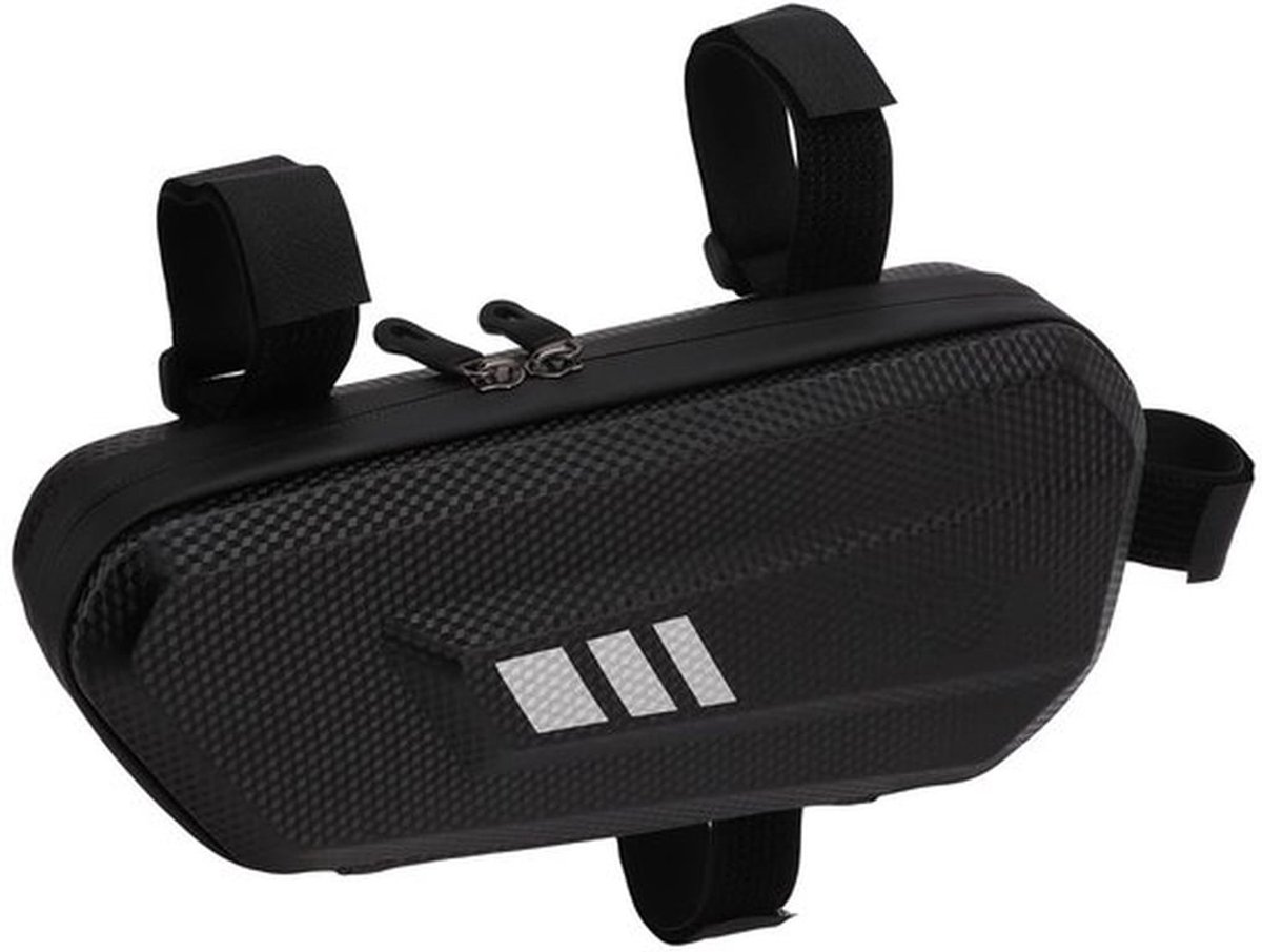 Zwarte PU lederen waterdichte motor opbergtas Motor zijtas voor motorframe