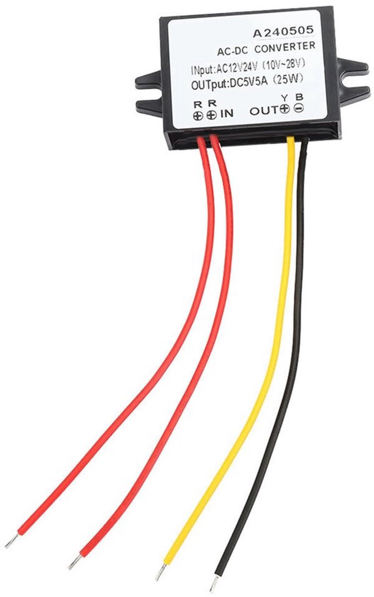 Converter, AC 12V 24V naar DC 5V Converter AC-DC Step Down Power Supply Module (5A)