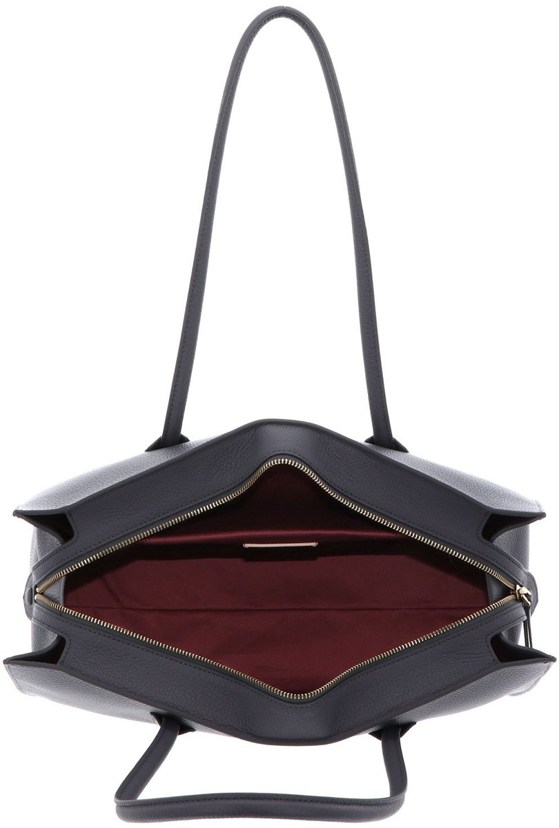 COCCINELLE Leren handtas Myrtha26 Handbag Grained Leather Stove blauwgrijs