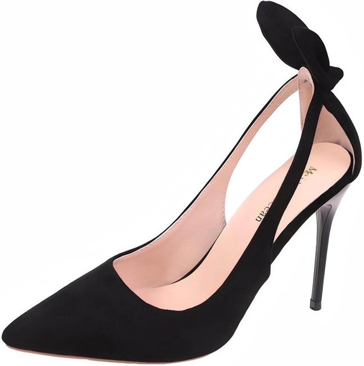 SnelShoppen - Dames Hoge Hakken Met Spitse Neus En Strikdetail Bij De Enkels - Elegante Slip-On Schoenen Voor Feesten, Werk, Uitgaan, Met Duurzaam Mat