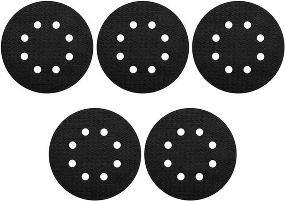 125 mm spons-interfacekussen met 8 gaten - Set van 5 - Schuurpad accessoire - Ergonomisch design