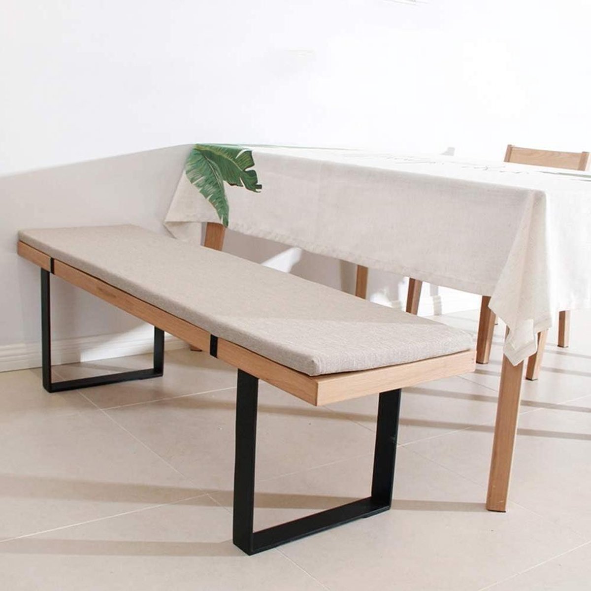 Stoelkussen - Bankkussen - Comfortabel Zitten - 5cm Dikke Vulling - 180x50cm - Grijs