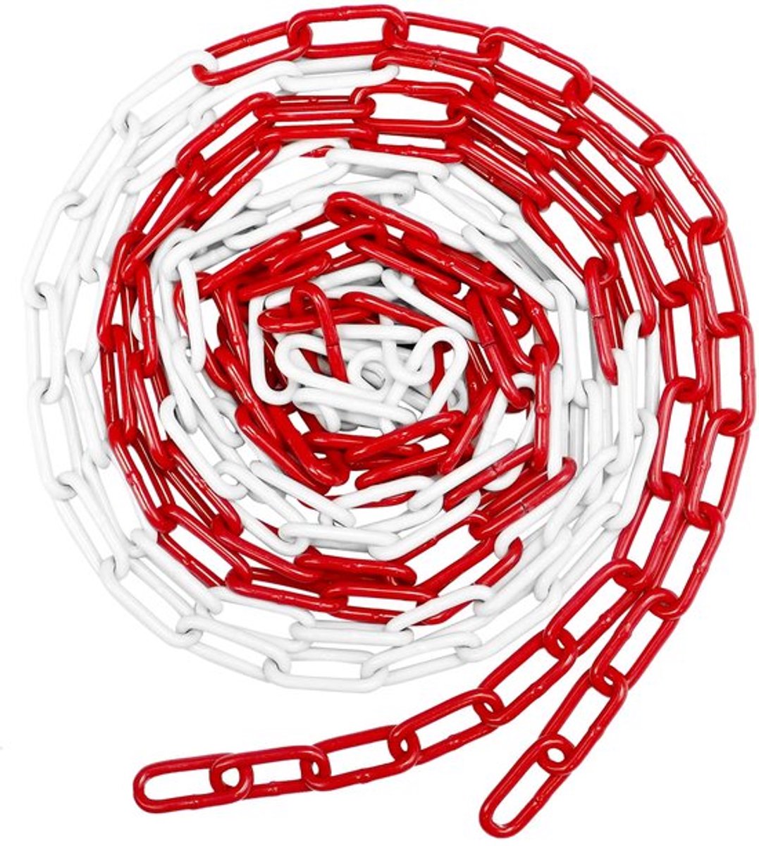 ® 5M stalen waarschuwingsketting, rood-witte afzetketting gemaakt van Ø 5mm gegalvaniseerd staal